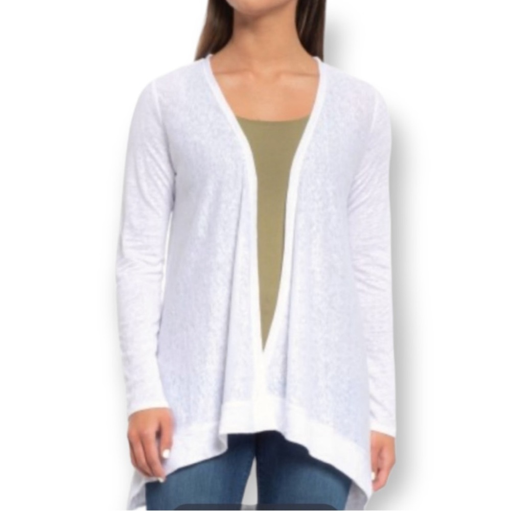 Tahari White Linen Sweater